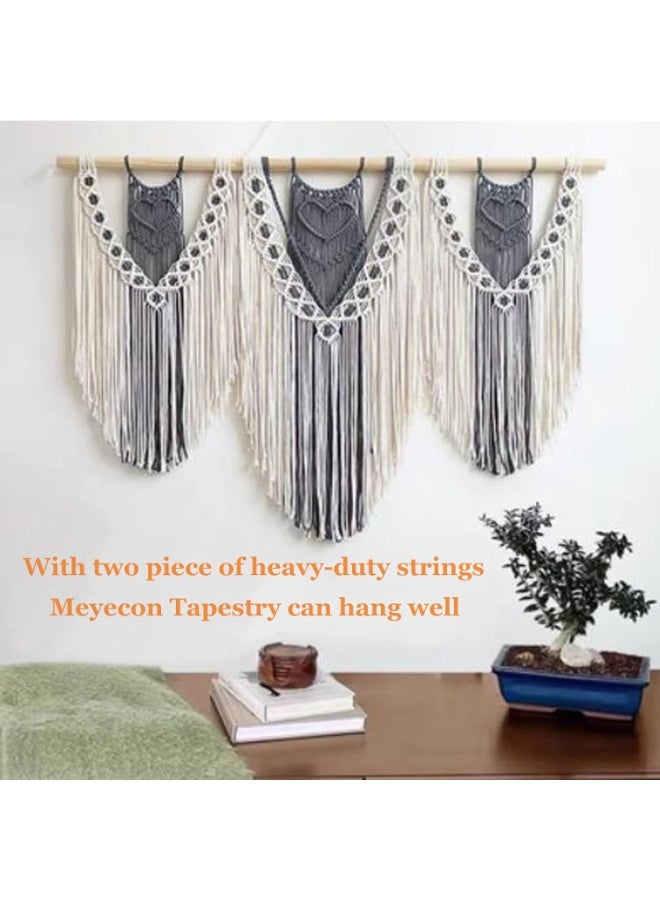 انتيكيانو بساط مكرمية كبير منسوج للتعليق على الحائط من ميكون، ديكور بوهيمي انيق لغرفة النوم وغرفة المعيشة والشقة وحفلات الزفاف - Image 1